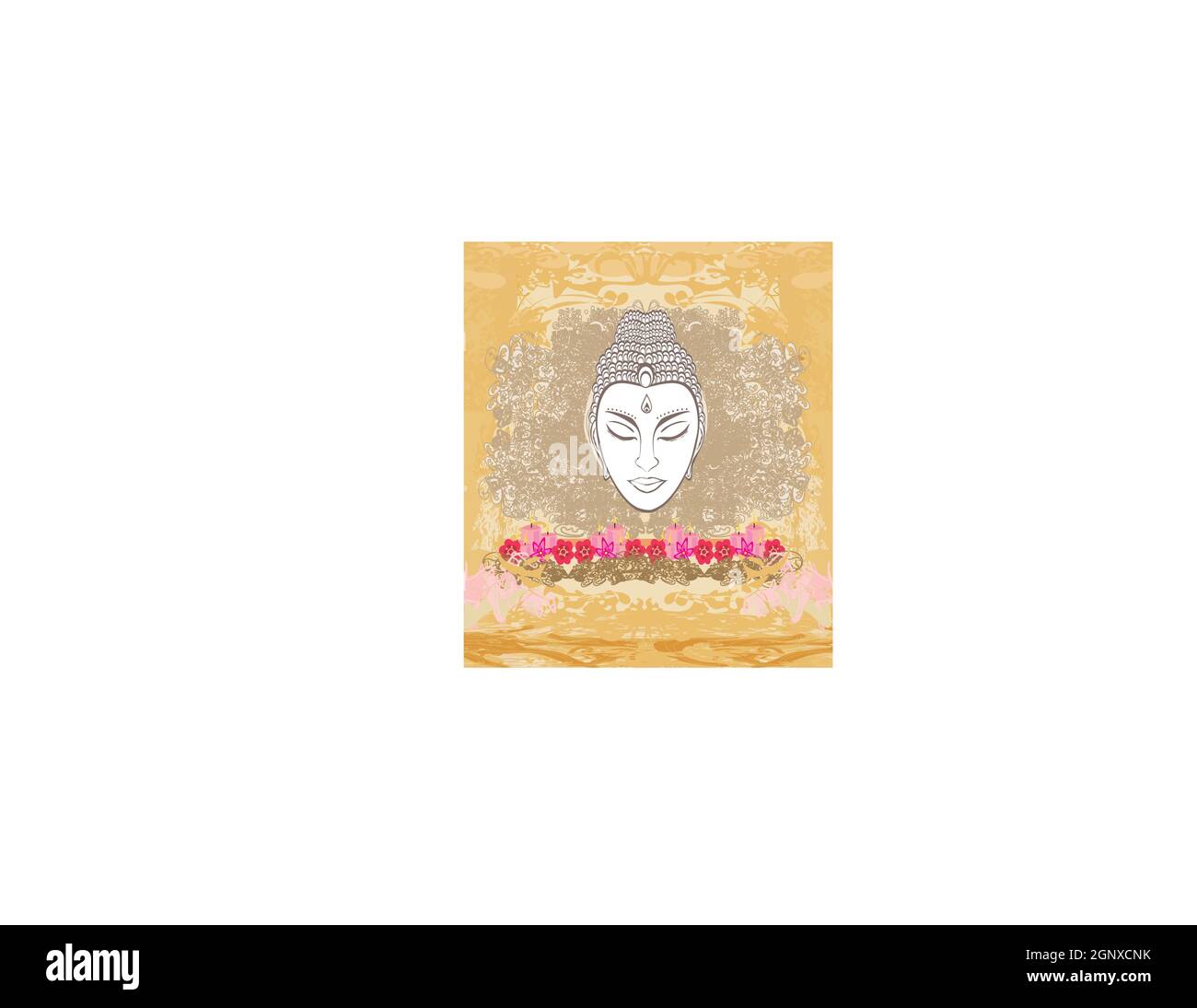 ritratto di buddha decorativo - illustrazione astratta Illustrazione Vettoriale