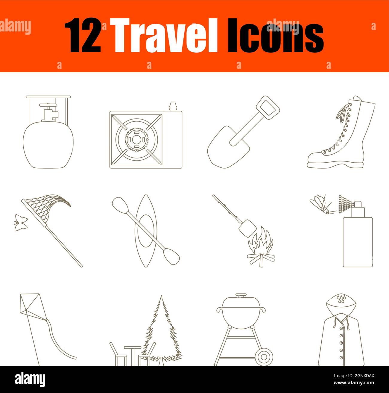 Icona Set da viaggio Illustrazione Vettoriale