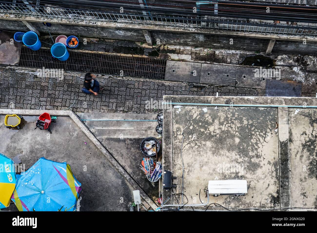 Thailandia Bangkok skyline e cielo nuvoloso. Luogo di tiro: Bangkok, Thailandia Foto Stock