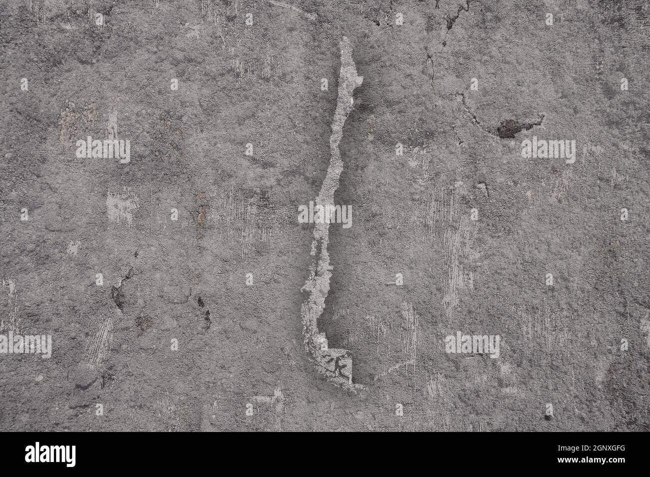 Mappa del Cile su cemento stagionato Foto Stock