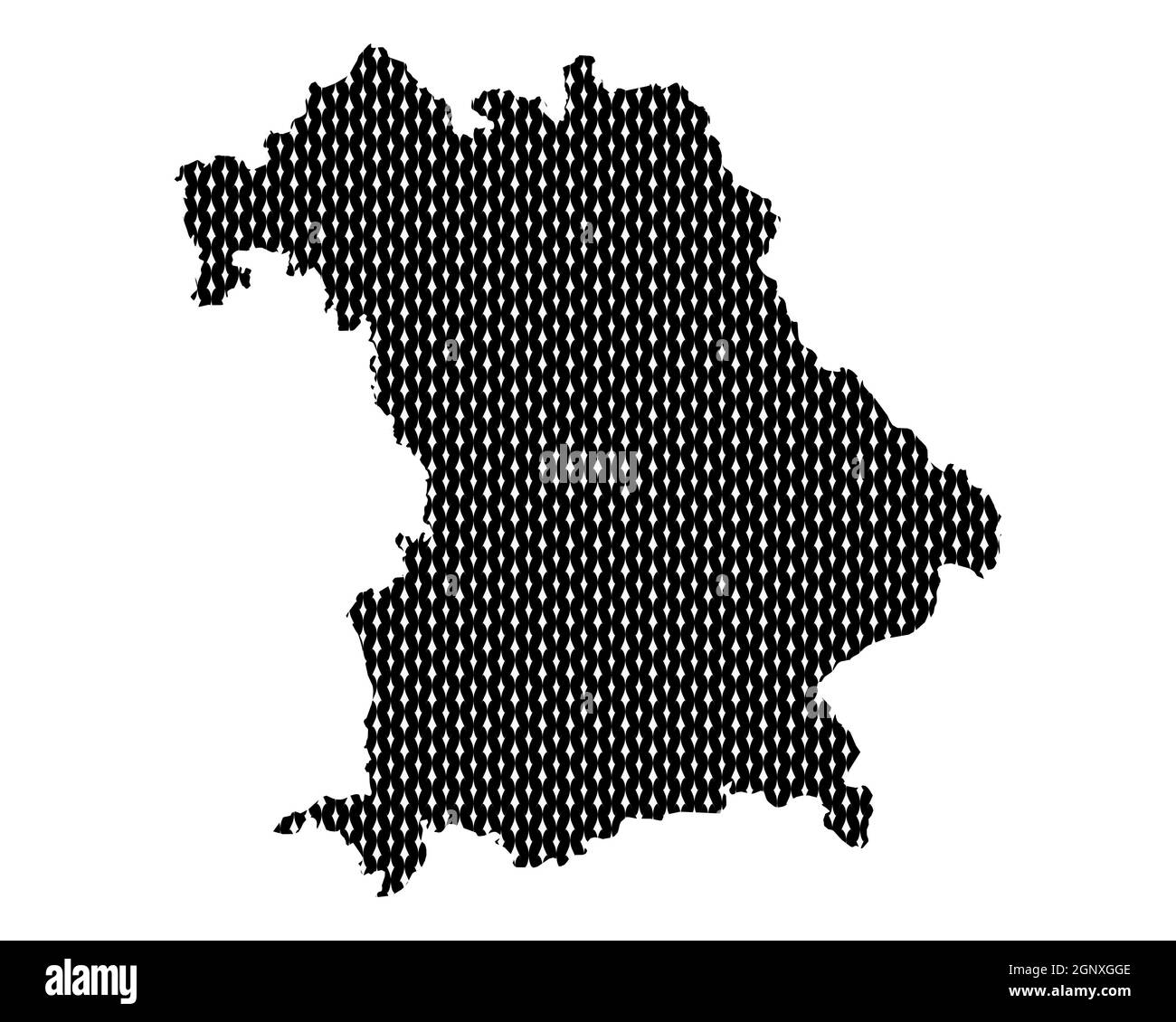 Mappa semplice della Baviera Foto Stock