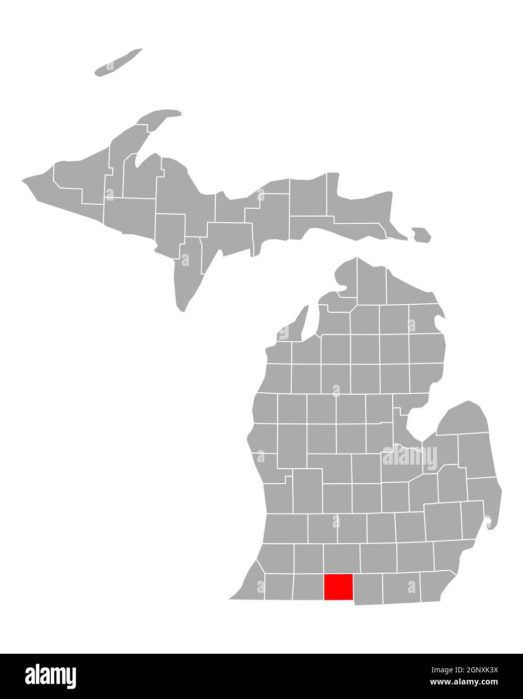 Succursale sulla mappa di Michigan Foto Stock