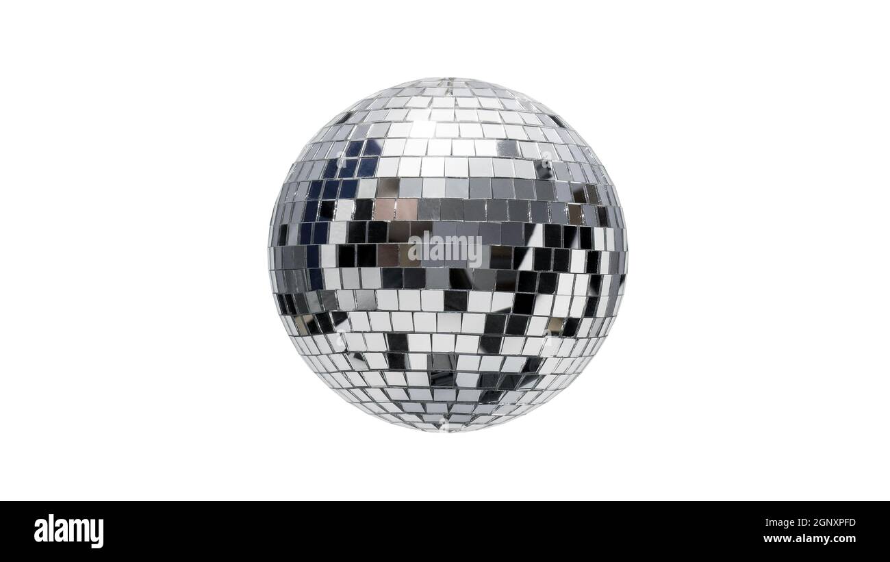 disco palla per ballare in un club discoteca su un sfondo bianco Foto Stock