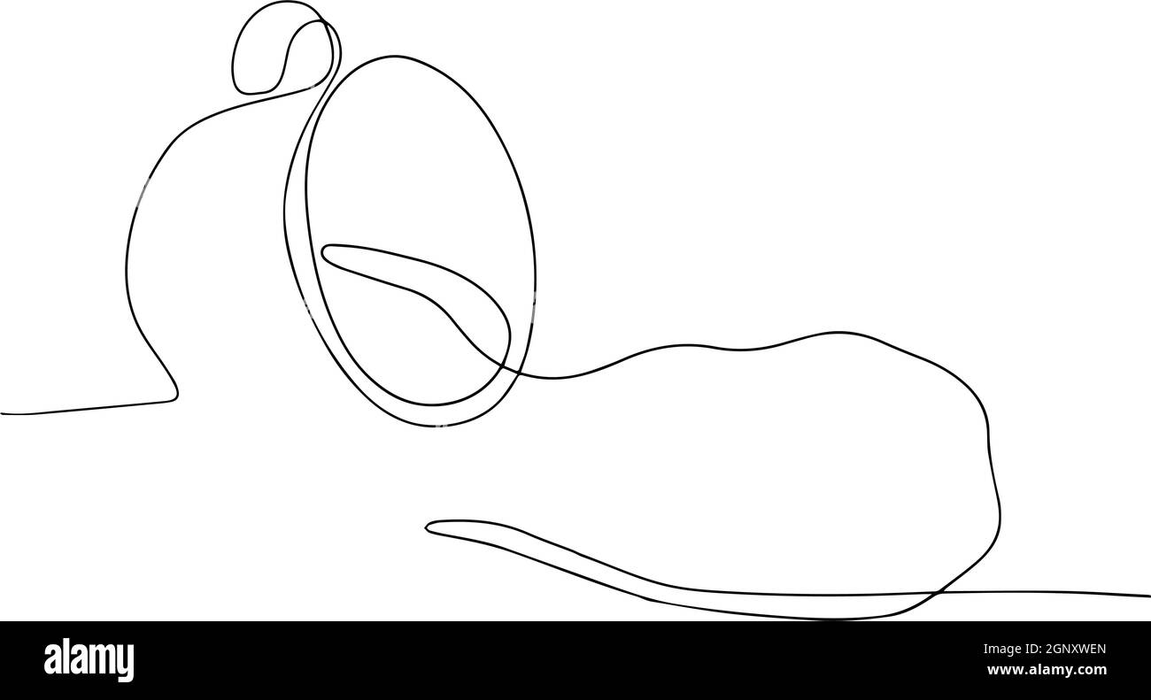 Linea continua art o linea unica disegno di caffè Illustrazione Vettoriale