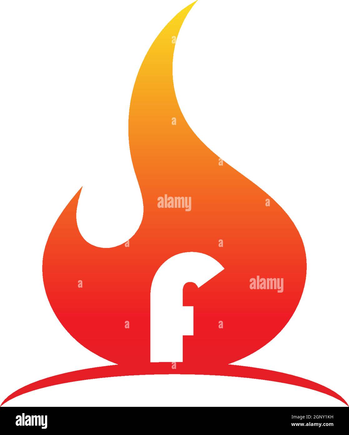Il concetto del logo della lettera era in illustrazione di fiamme Illustrazione Vettoriale