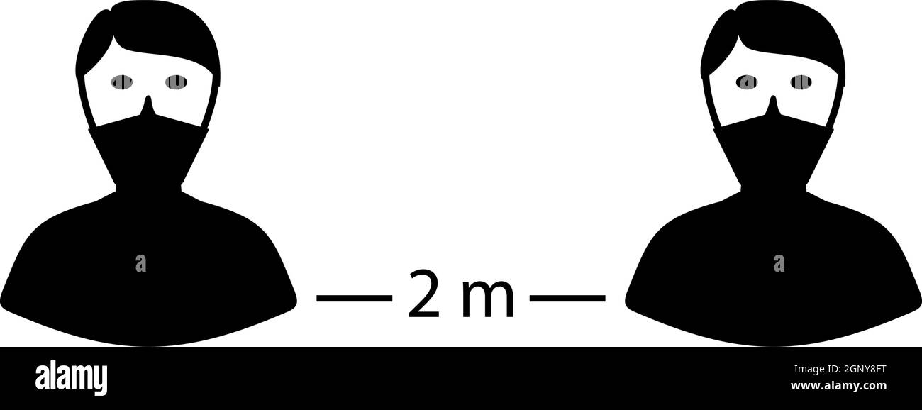 Icona distanza sociale Illustrazione Vettoriale
