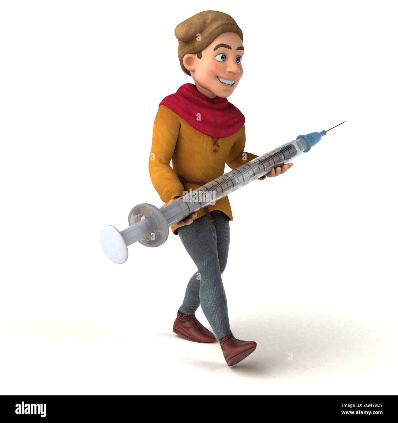 3D Illustrazione di un carattere storico medievale Foto Stock