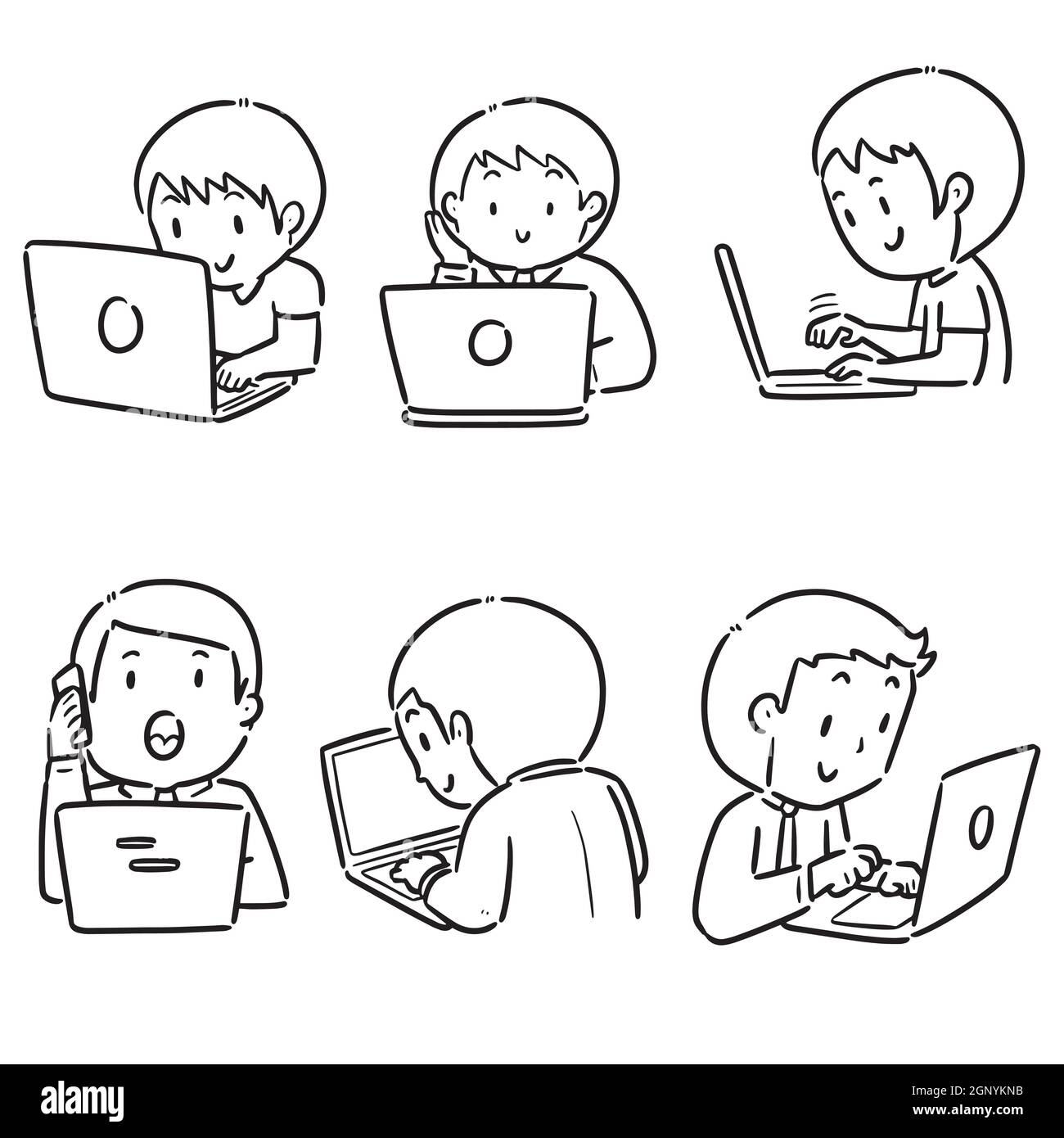 Set di vettore del lavoratore di ufficio Illustrazione Vettoriale