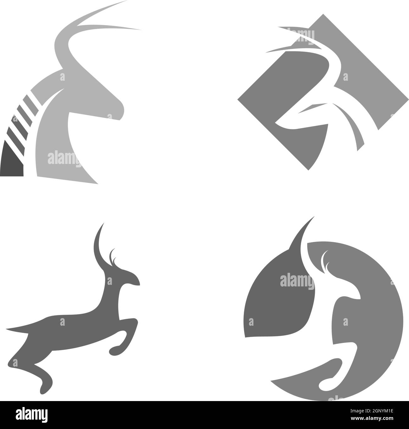 Vettore di disegno dell'icona del logo del cervo Illustrazione Vettoriale