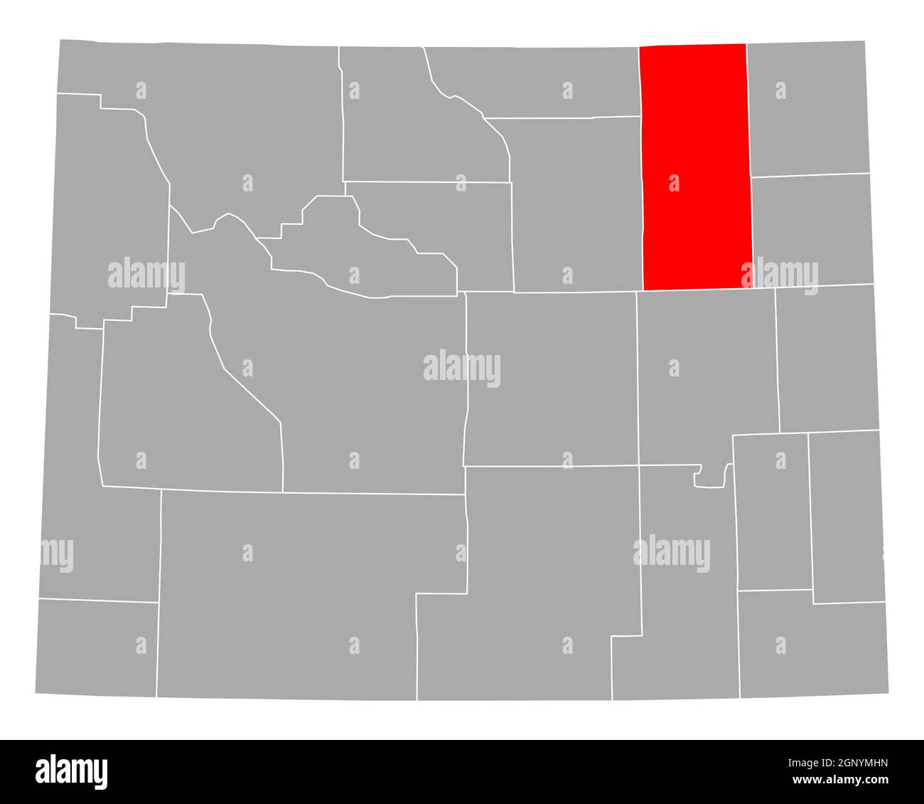 Mappa di Campbell in Wyoming Foto Stock