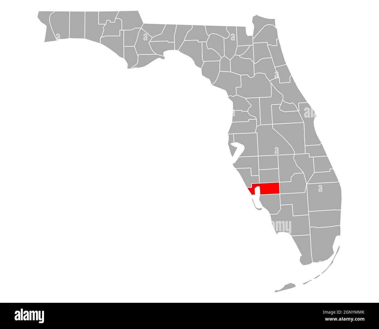 Charlotte sulla mappa di Florida Foto Stock