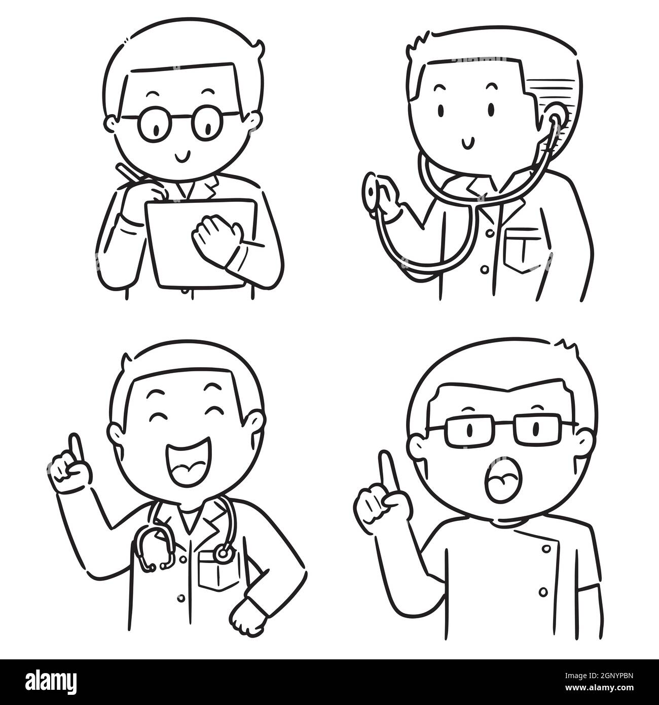 Set di vettore di personale medico Illustrazione Vettoriale