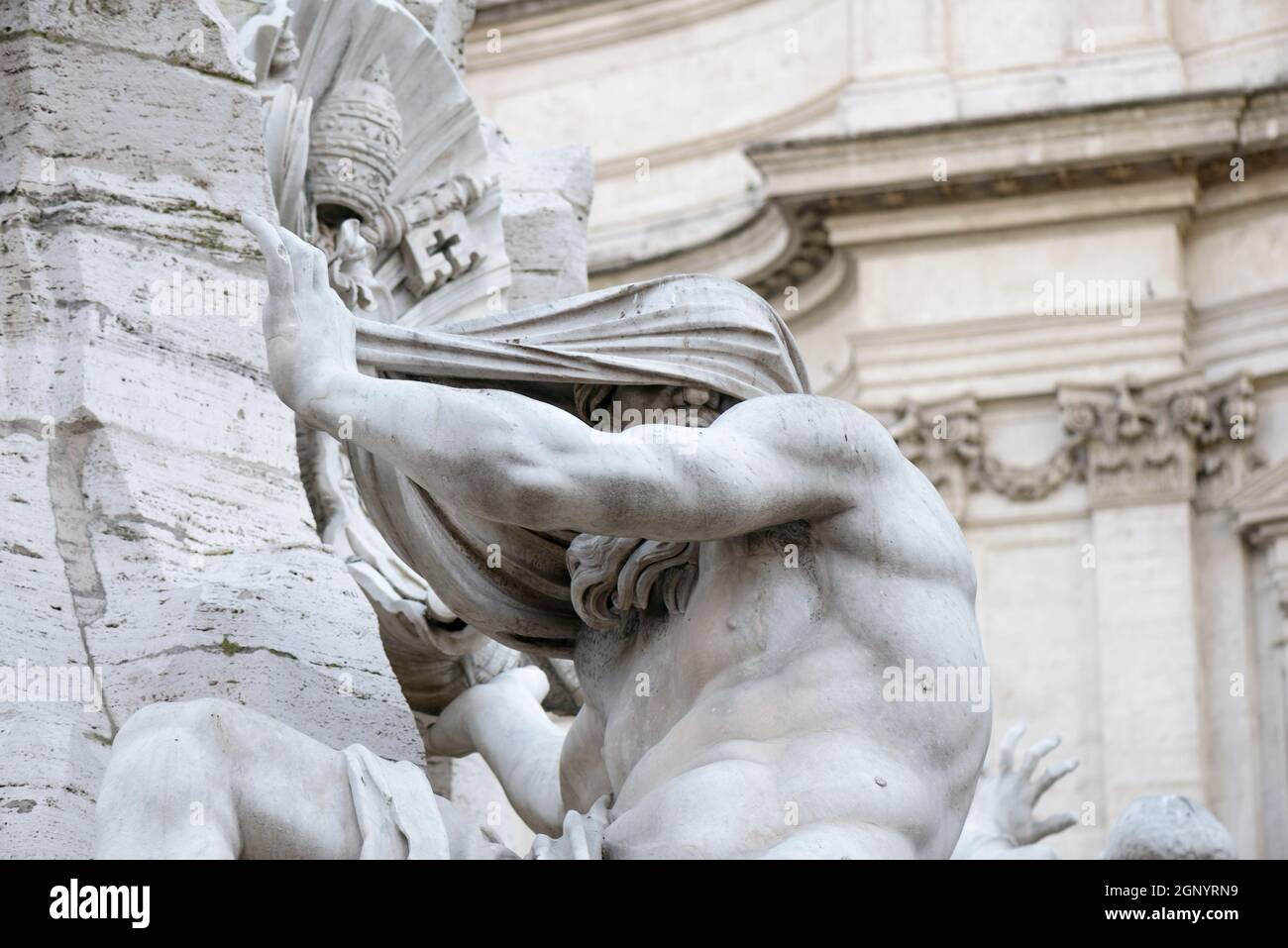 Statua in piazza navona (piazza navona) a Roma Italia Foto Stock