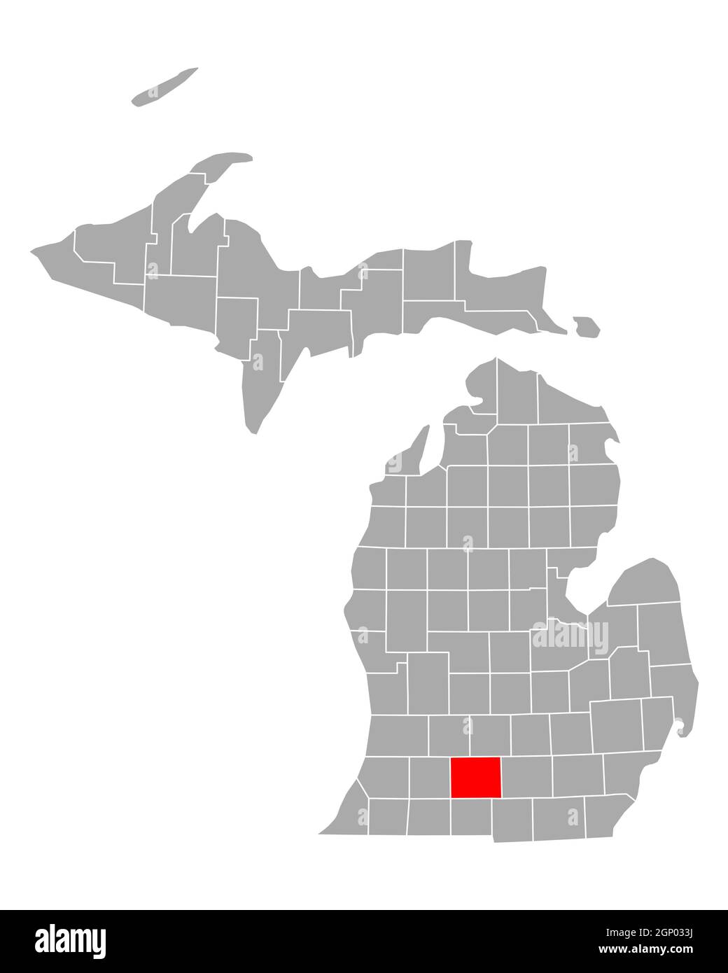 Calhoun sulla mappa di Michigan Foto Stock