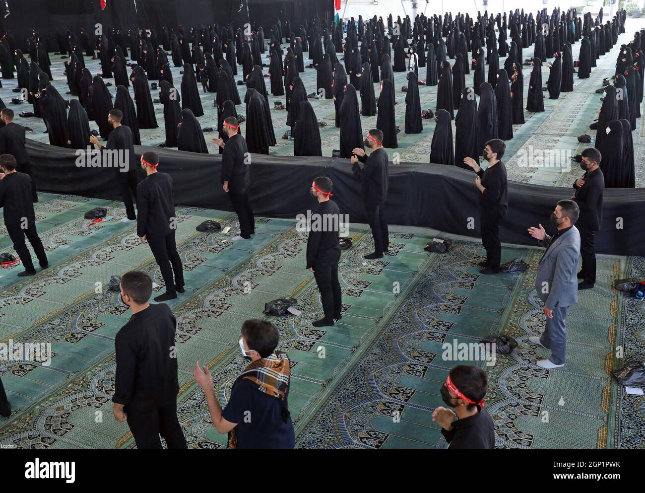 Teheran, Teheran, Iran. 27 settembre 2021. L'evento ArbaÊ½een si è tenuto a Teheran, in Iran, il 27 settembre 2021. Il leader supremo iraniano Ayatollah ALI KHAMENEI ha partecipato all'evento tramite videoconferenza. Arbaeen è l'ultimo giorno del lutto di 40 giorni che segue l'anniversario dell'uccisione del nipote di Profeta Mohammad, Hussein, e dei suoi 72 compagni, nel settimo secolo. (Credit Image: © Iranian Supreme leader'S Office via ZUMA Press Wire) Foto Stock