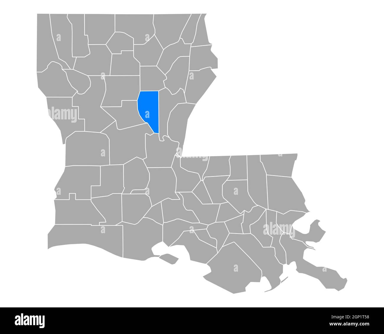 La Salle sulla mappa di Louisiana Foto Stock