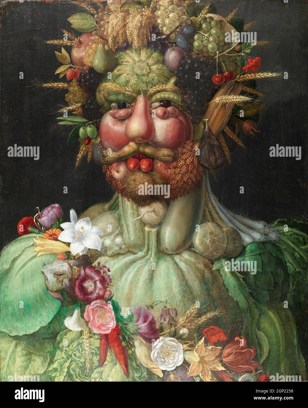 Giuseppe Arcimboldo, Ritratto dell'imperatore Rudolf II come Vertumnus, 1591, olio su pannello, Castello di Skokloster, Habo, Svezia. Foto Stock