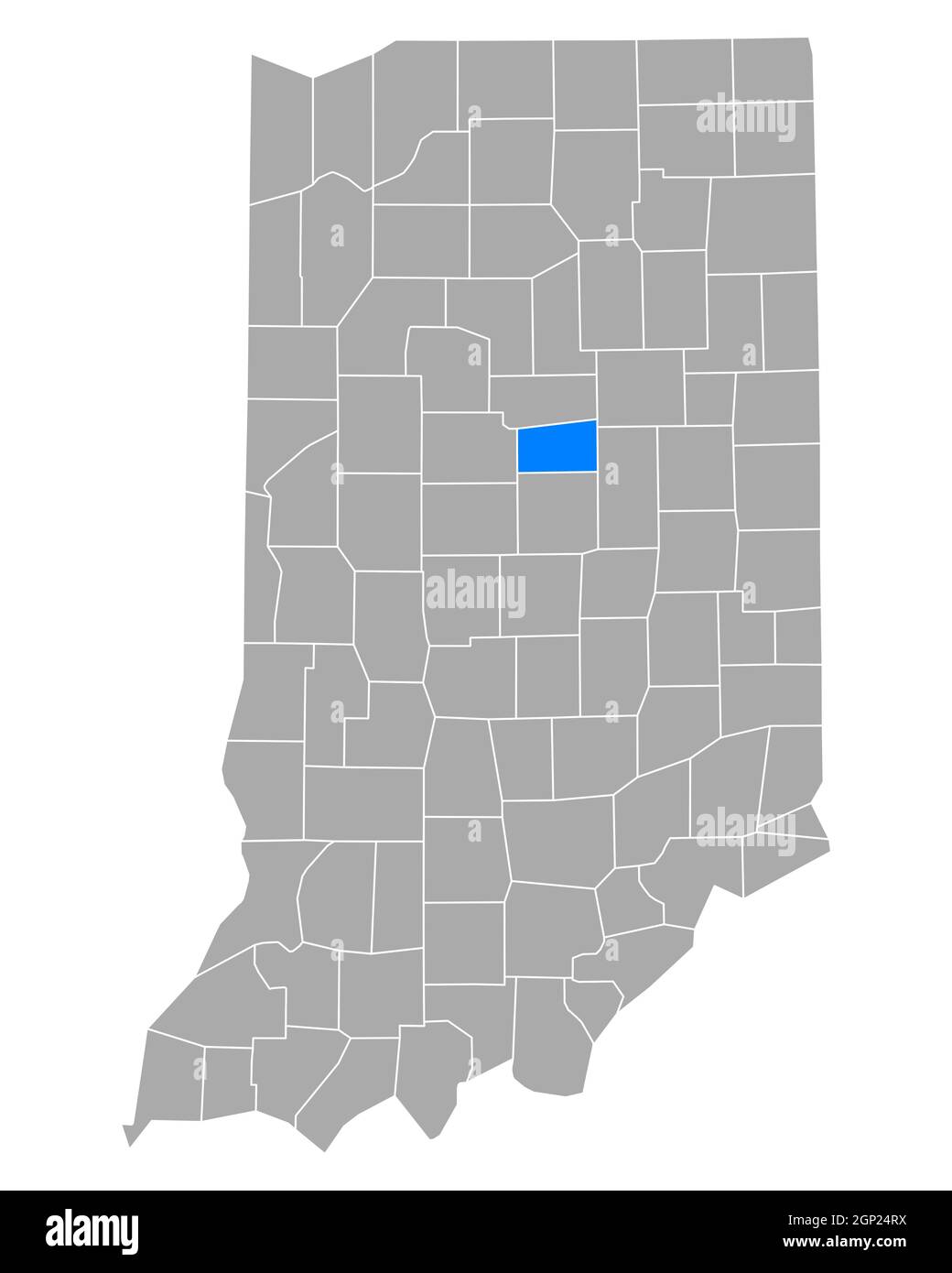 Tipton sulla mappa di Indiana Foto Stock