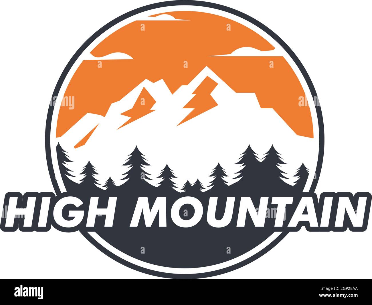 High Mountain icona logo disegno vettoriale Illustrazione Vettoriale