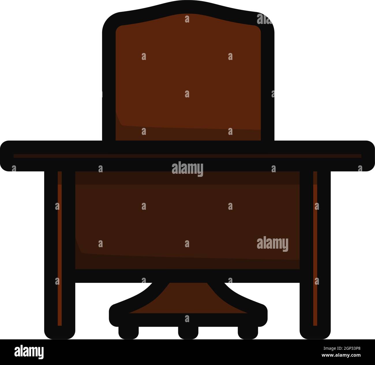Icona del tavolo e della poltrona Illustrazione Vettoriale