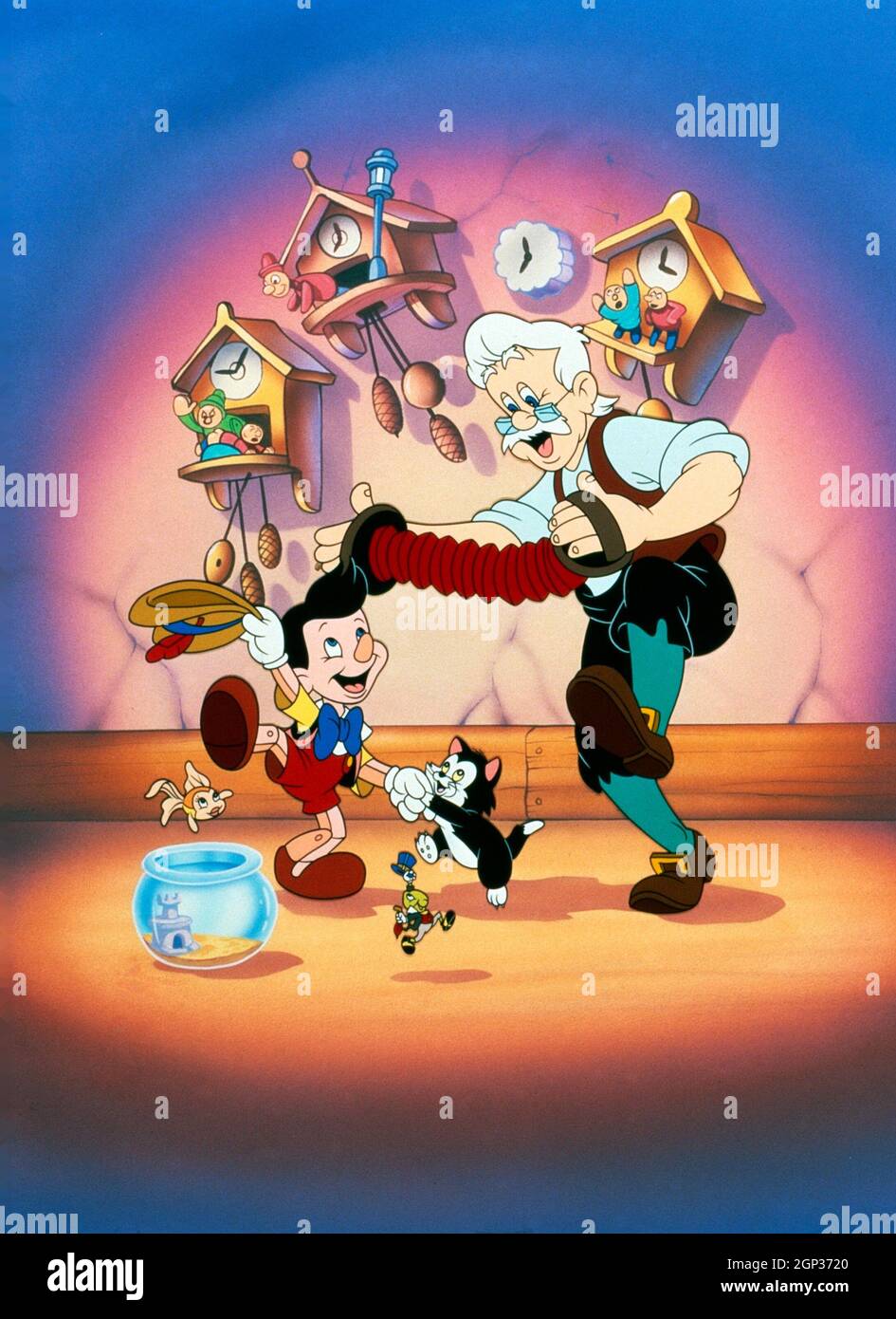 PINOCCHIO, da sinistra: Cleo, Pinocchio, Figaro, Jiminy Cricket, Geppetto,  1940. ©Walt Disney Co./courtesy Everett Collection Foto stock - Alamy