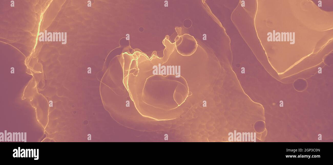 Inchiostro modello oro. Spruzzi vulcanici arancioni. Marrone Foto Stock