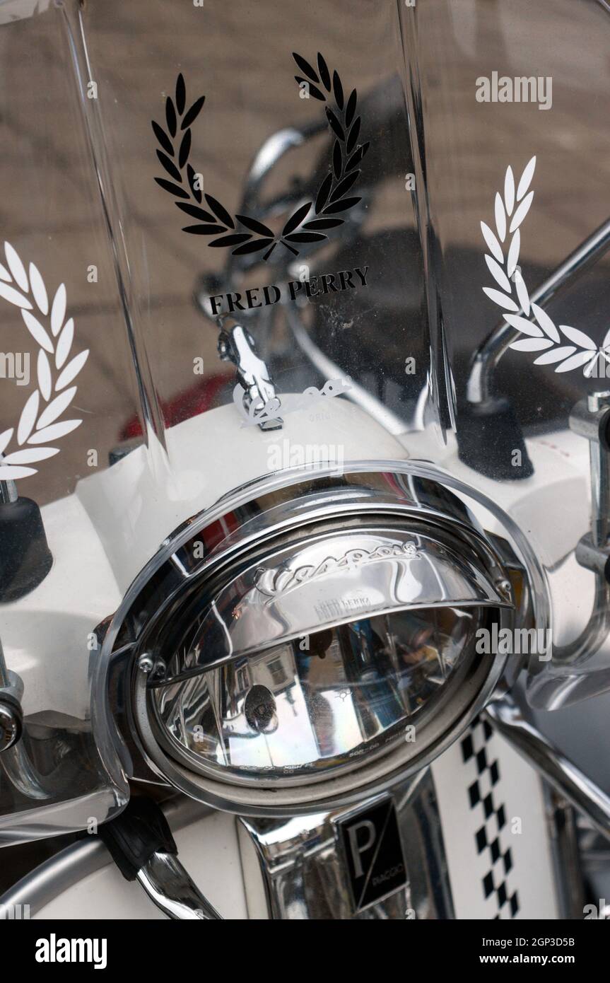 Vespa. Weekend dello scooter Ribble Valley 2021. Foto Stock