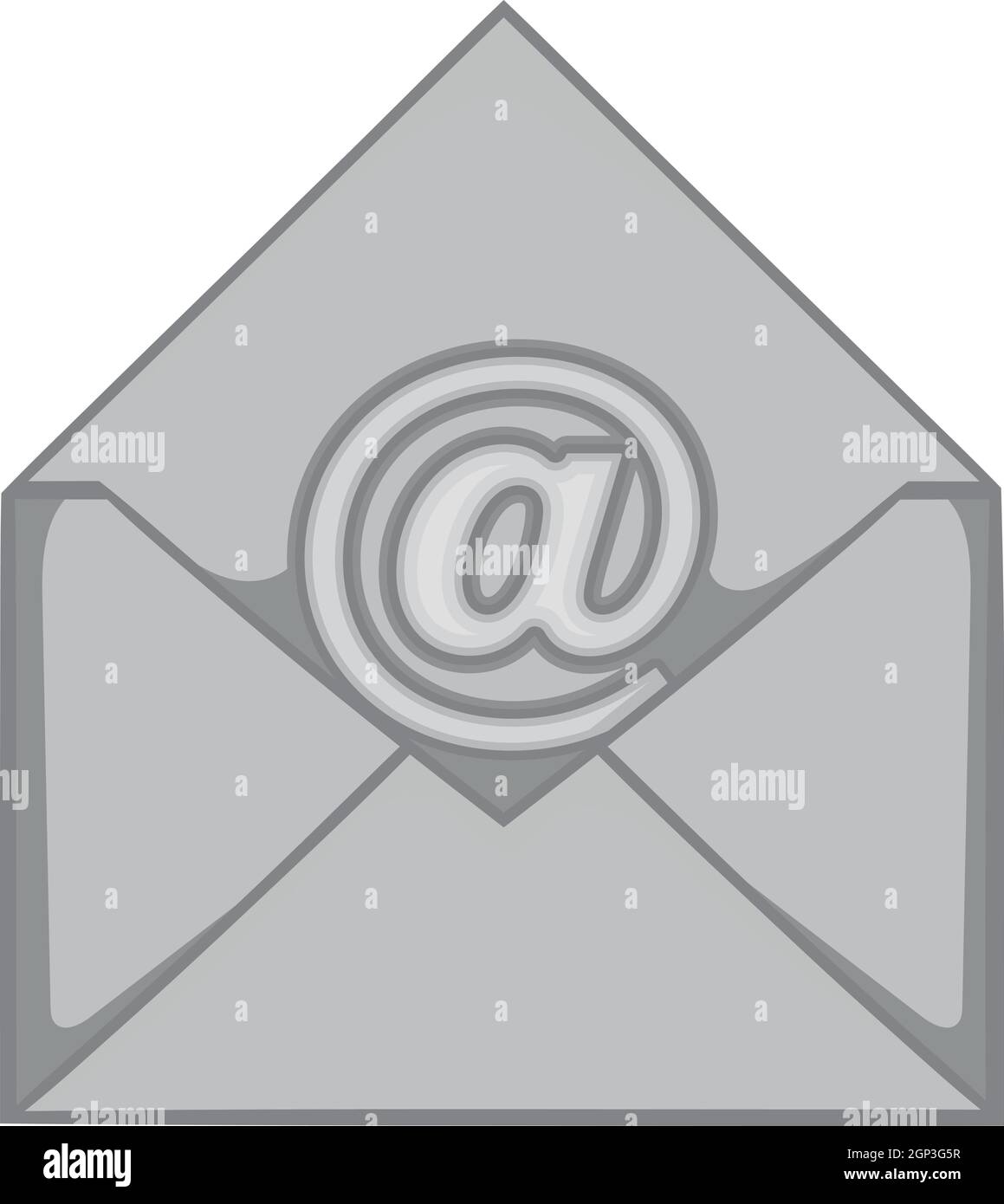Icona di e-mail, nero stile monocromatico Illustrazione Vettoriale