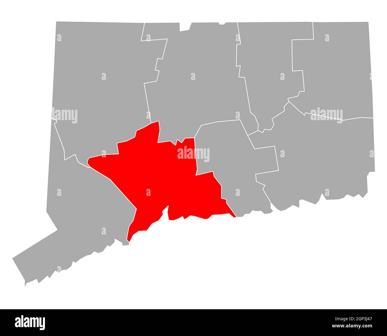 New Haven sulla mappa di Connecticut Foto Stock