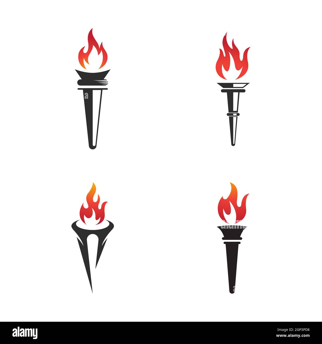 icona torcia. Immagine vettoriale per logo, siti Web, applicazioni e progetti tematici Foto Stock