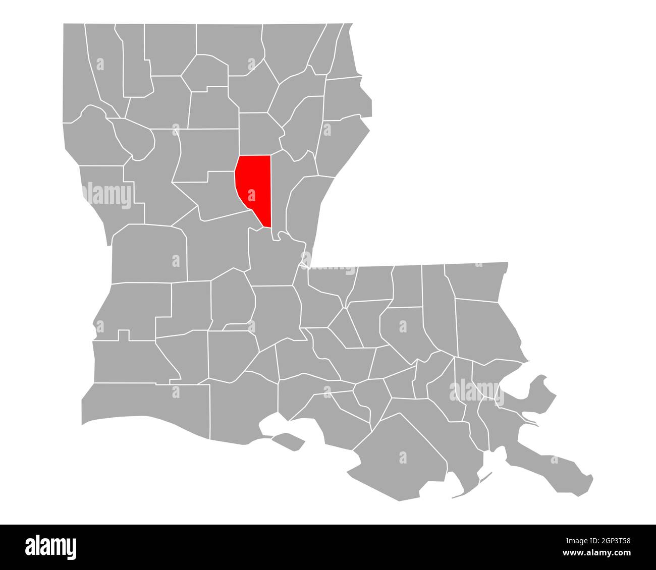 La Salle sulla mappa di Louisiana Foto Stock