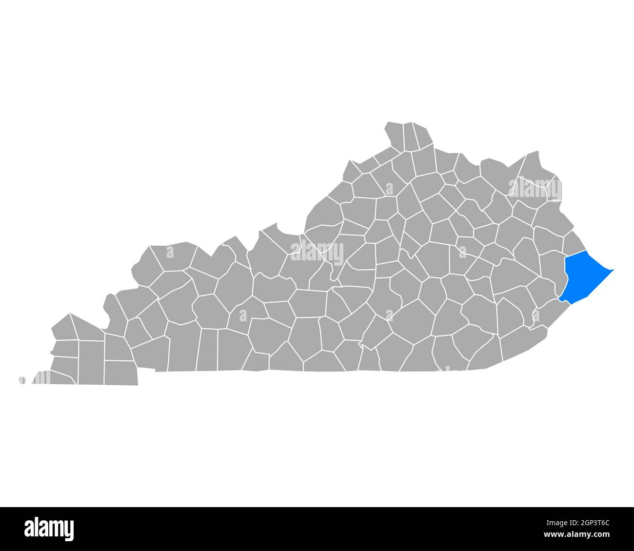 Pike sulla mappa di Kentucky Foto Stock