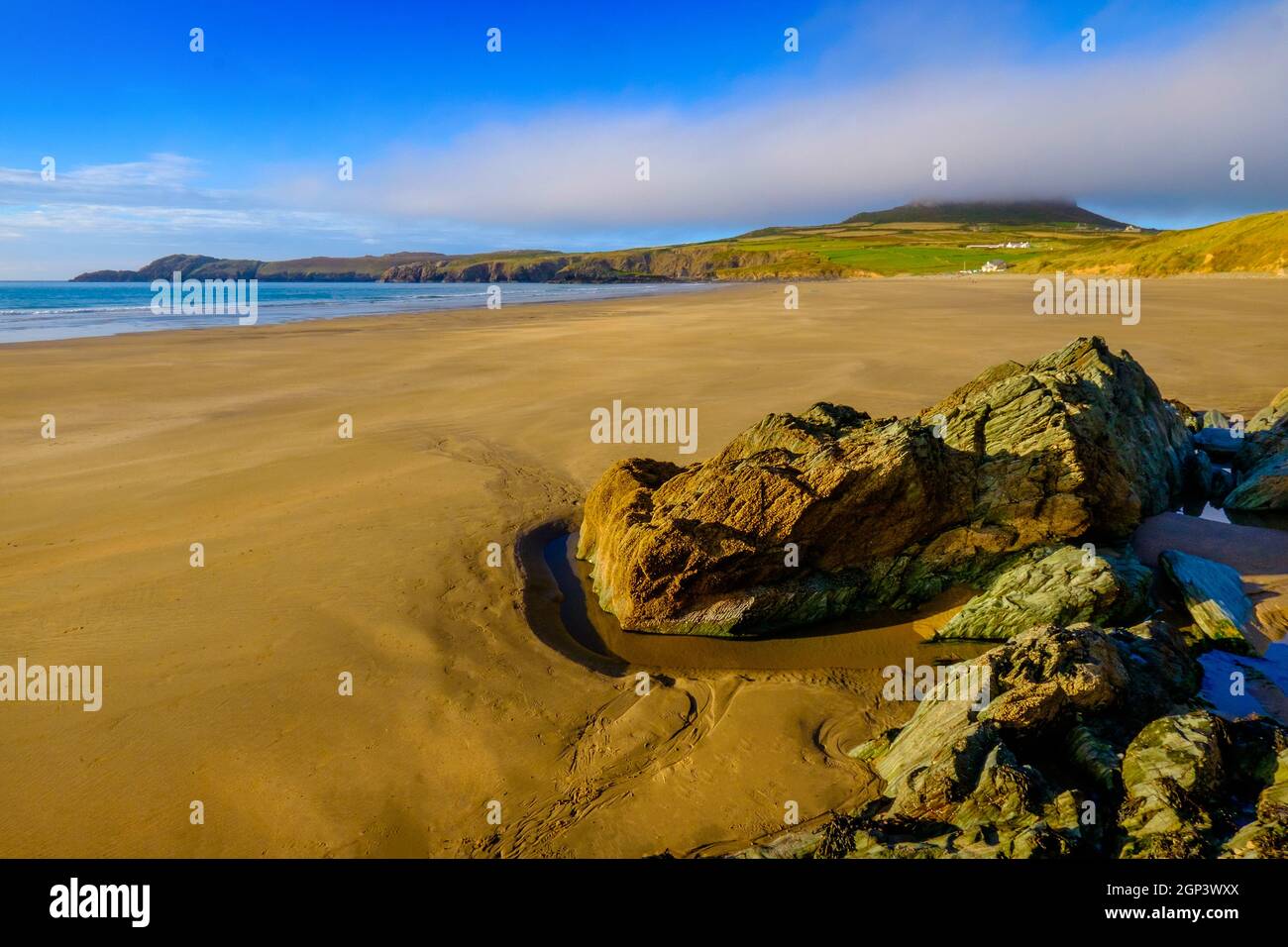 Whitesands, una famosa spiaggia sabbiosa sulla penisola di St Davids, nel Galles occidentale. REGNO UNITO Foto Stock