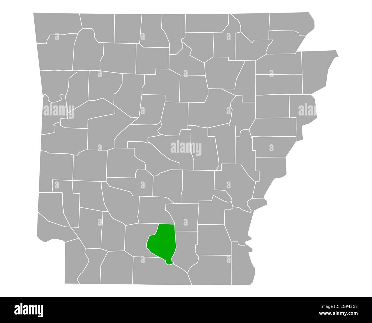 Calhoun sulla mappa di Arkansas Foto Stock