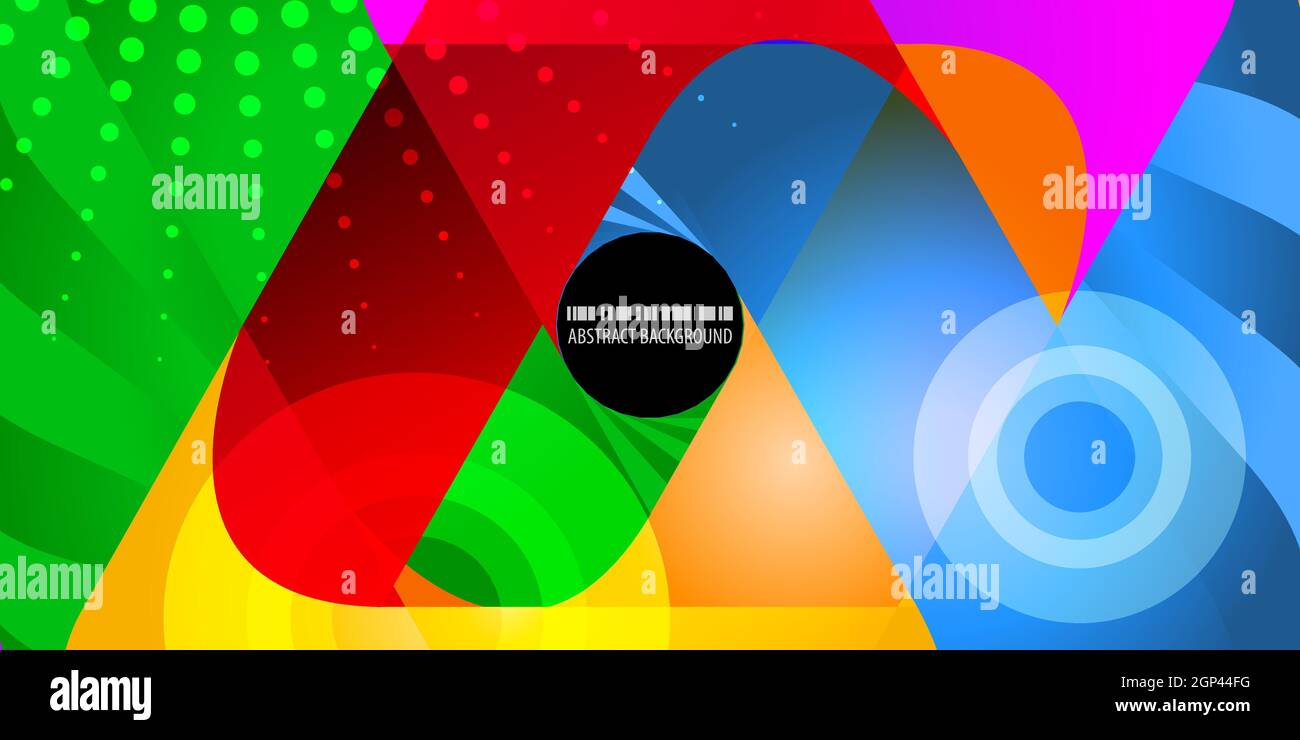 Modello vettoriale di sfondo colorato astratto con forme geometriche multiple sovrapposte Illustrazione Vettoriale