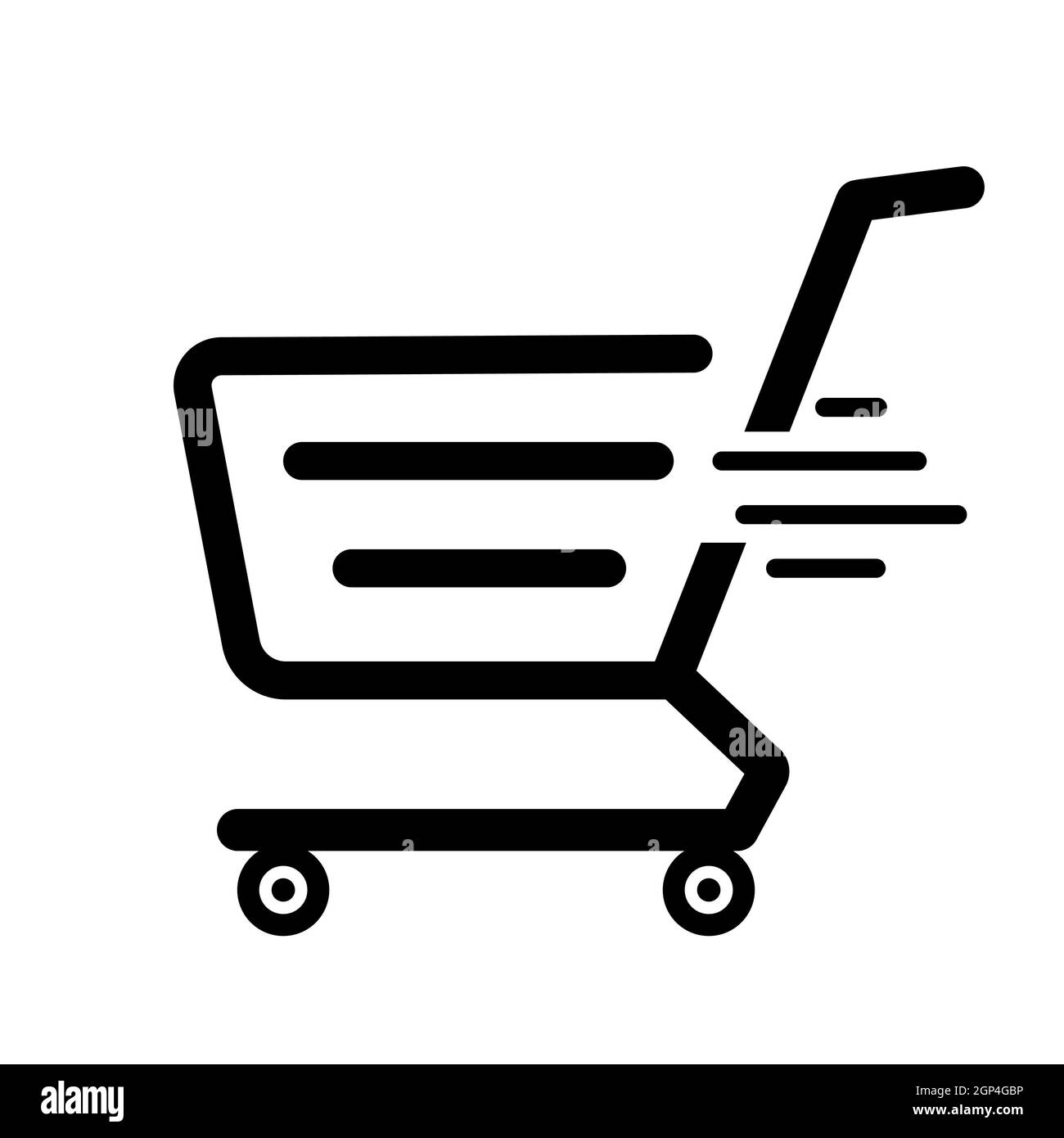 Astratto carrello della spesa su ruote da supermercato - illustrazione Vector Foto Stock
