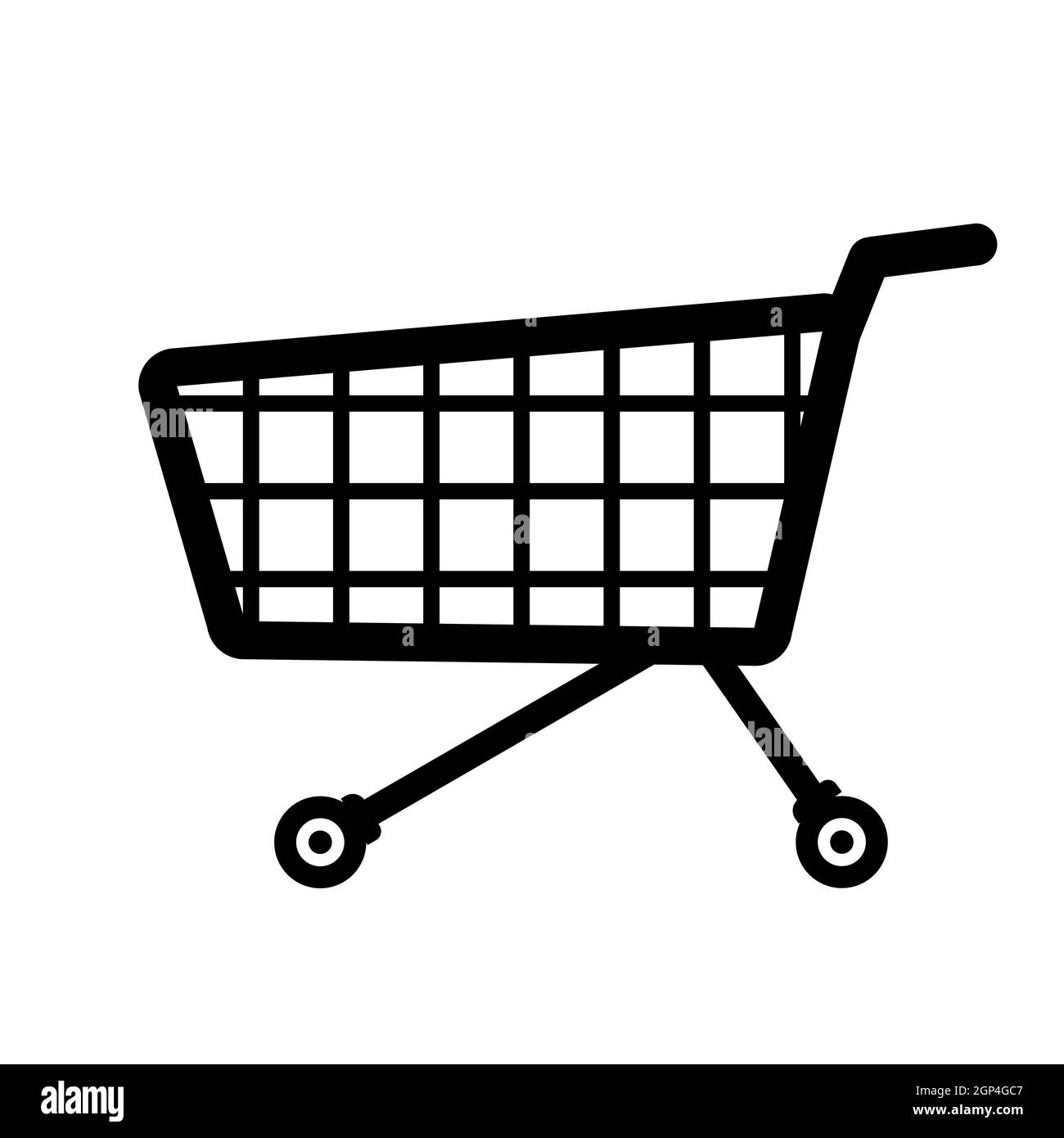 Astratto carrello della spesa su ruote da supermercato - illustrazione Vector Foto Stock