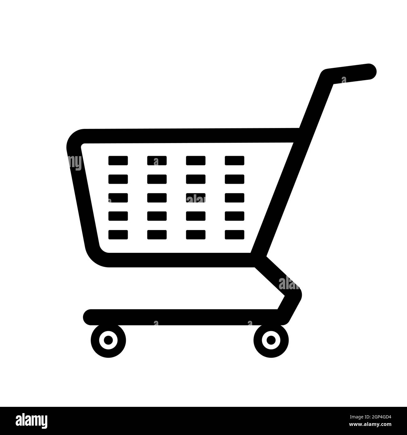 Astratto carrello della spesa su ruote da supermercato - illustrazione Vector Foto Stock