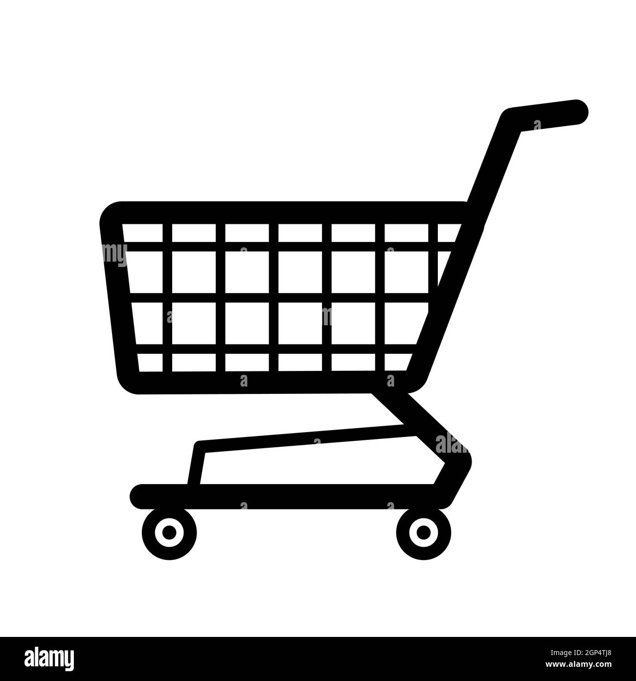 Astratto carrello della spesa su ruote da supermercato - illustrazione Vector Foto Stock