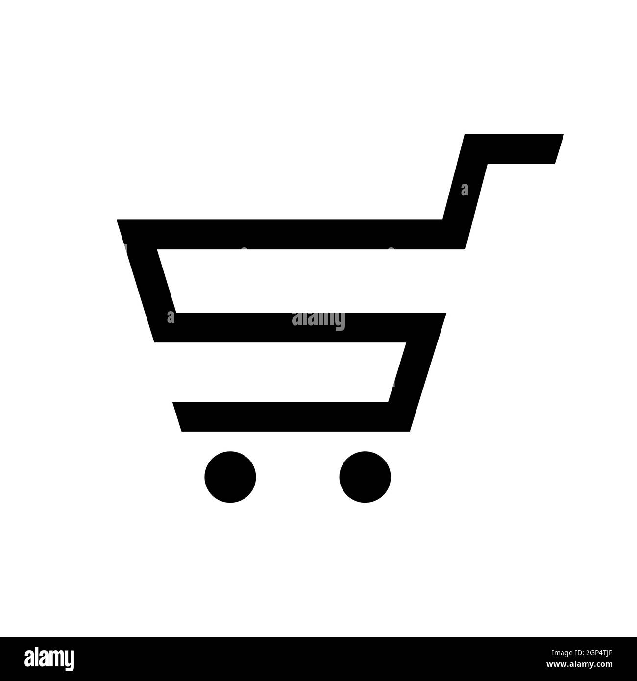 Astratto carrello della spesa su ruote da supermercato - illustrazione Vector Foto Stock