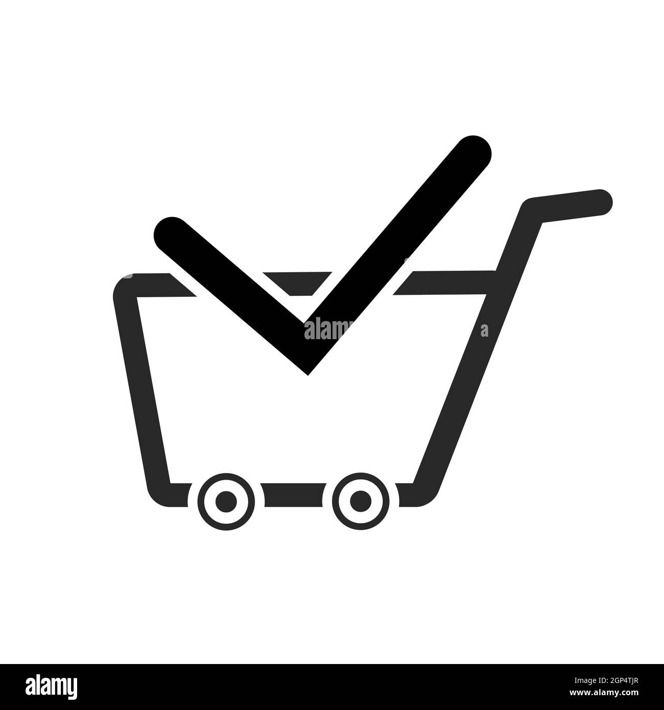 Astratto carrello della spesa su ruote da supermercato - illustrazione Vector Foto Stock