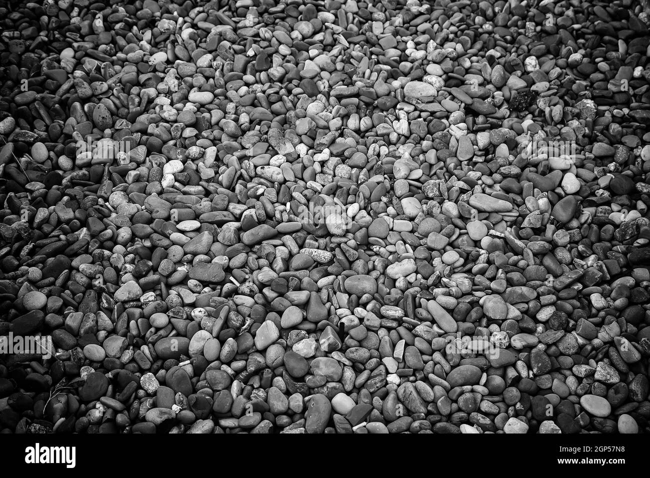 Particolare delle pietre del fiume, relax, tradizione zen orientale Foto Stock