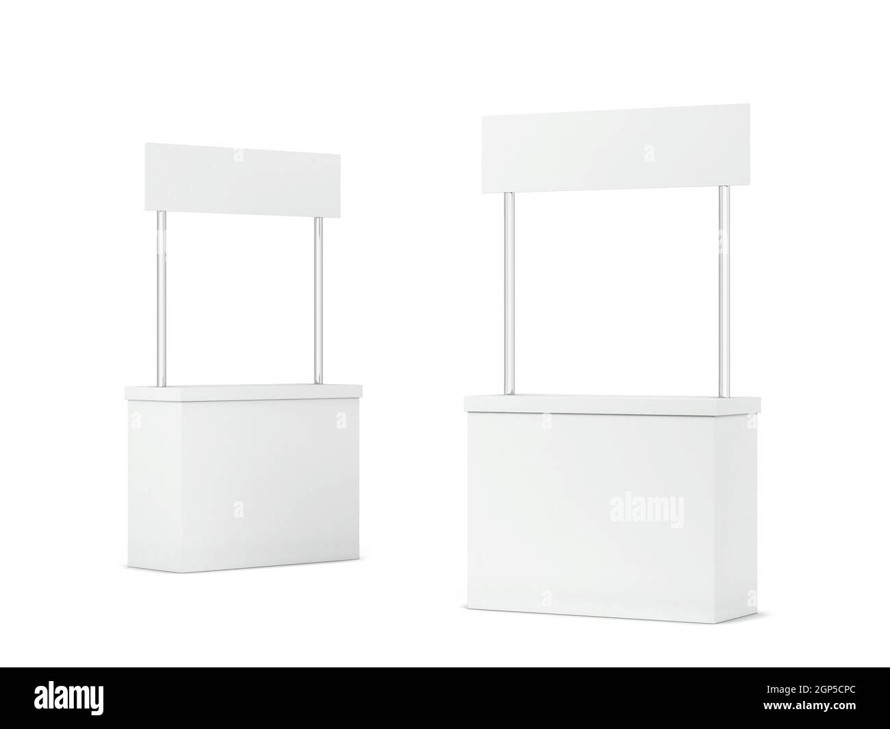 Mockup del banco promozionale vuoto. illustrazione 3d isolata su sfondo bianco Foto Stock Mockup del banco promozionale vuoto. illustrazione 3d isolata su sfondo bianco Foto Stock