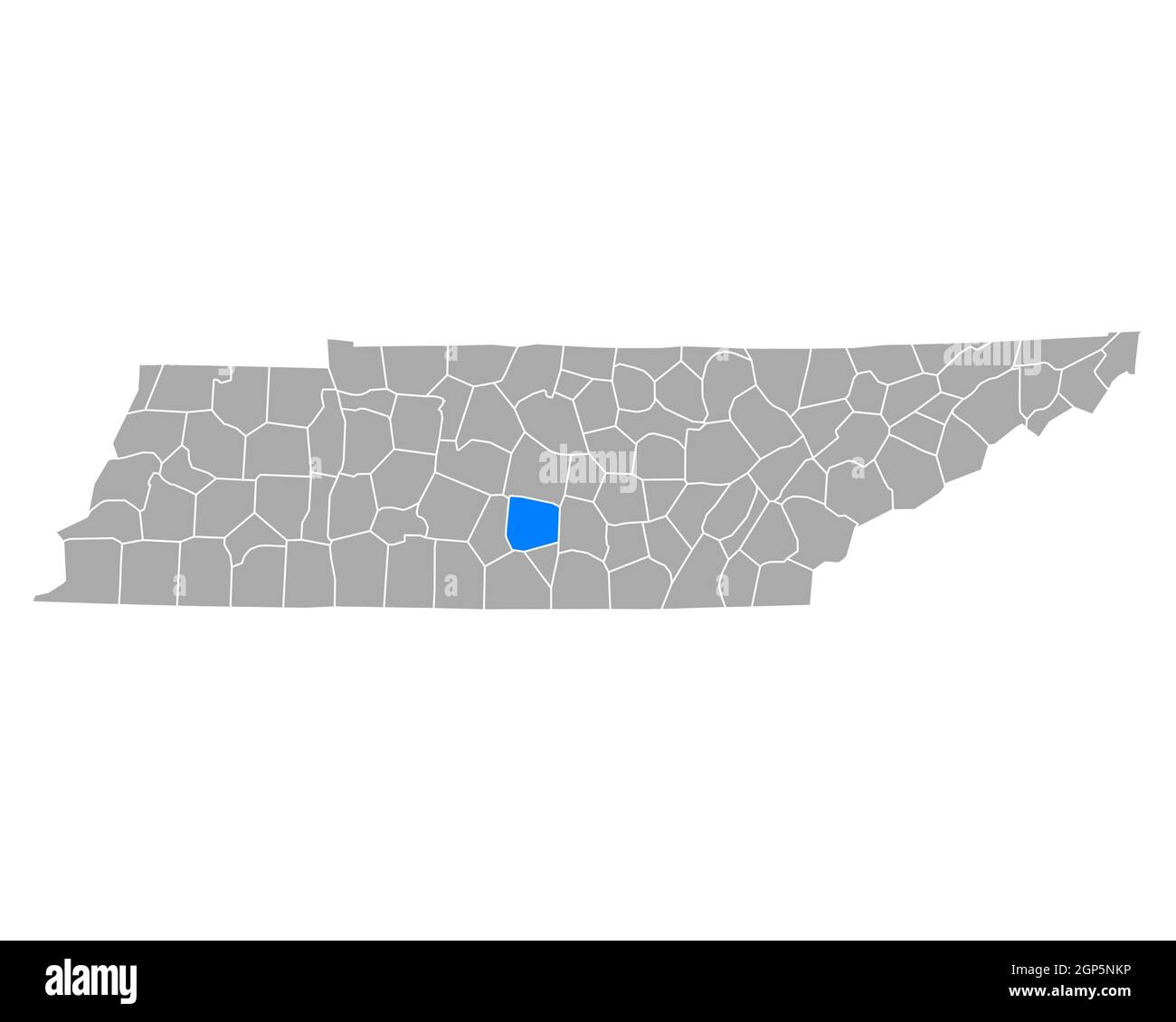 Bedford sulla mappa di Tennessee Foto Stock