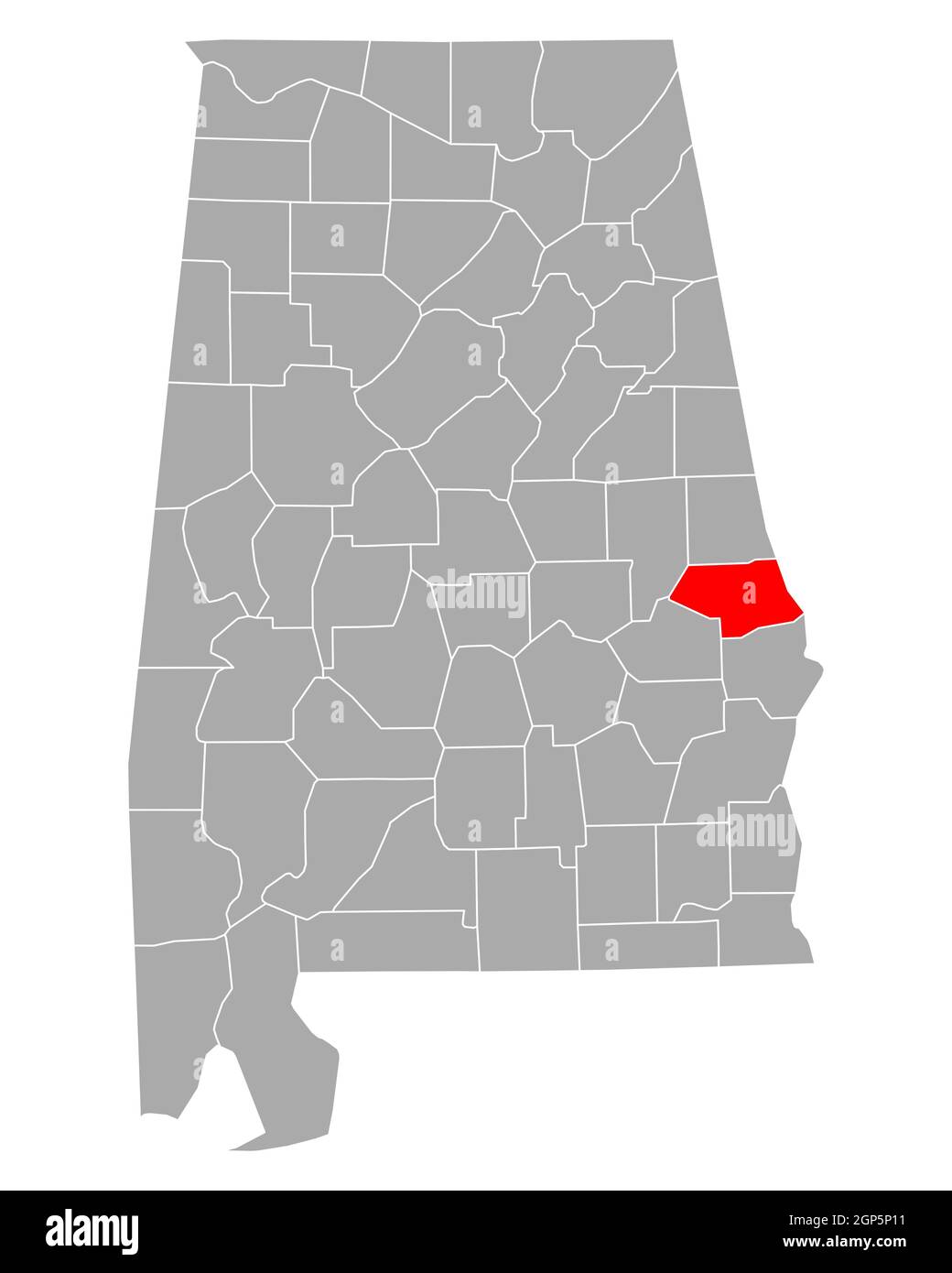 Lee sulla mappa di Alabama Foto Stock