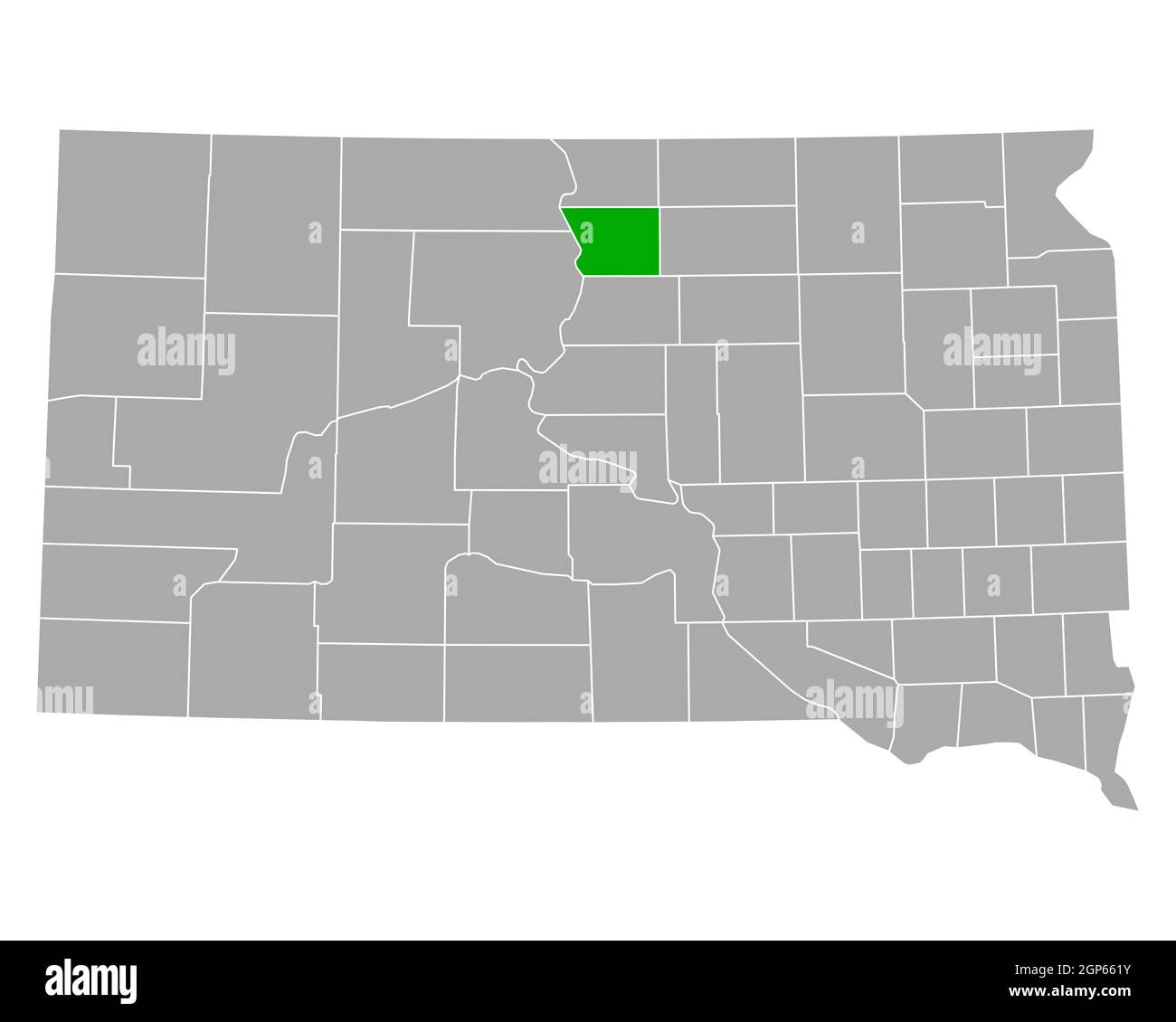 Walworth sulla mappa di South Dakota Foto Stock