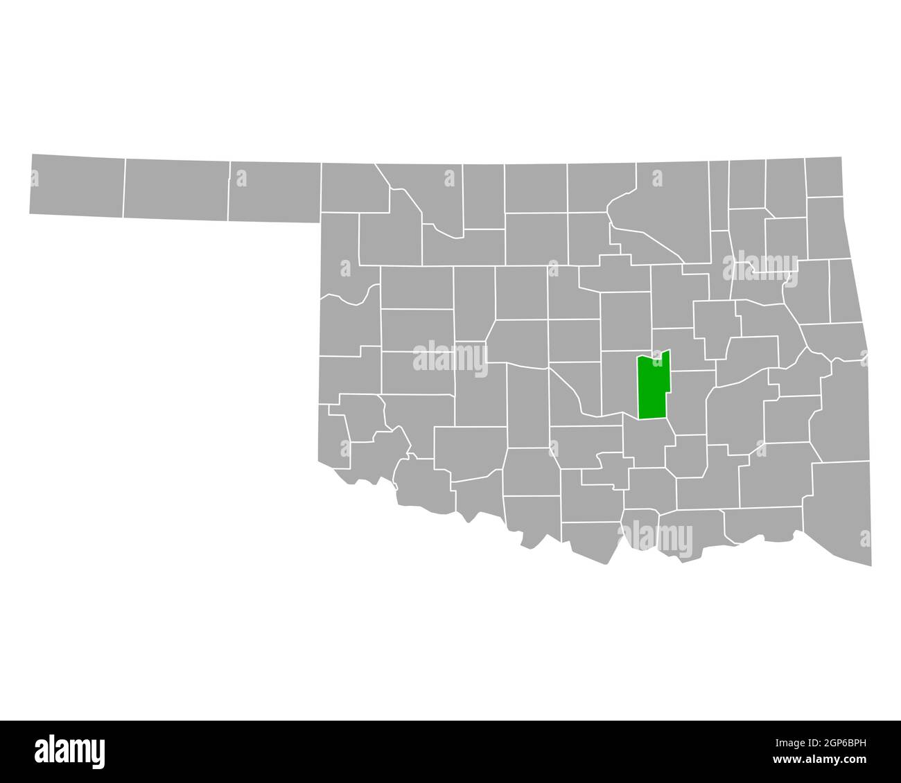 Seminole sulla mappa di Oklahoma Foto Stock