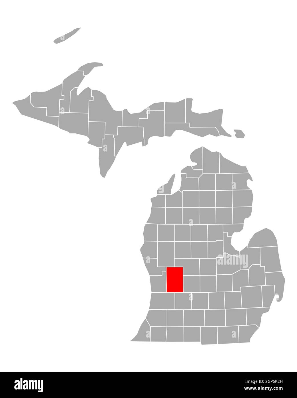 Kent sulla mappa di Michigan Foto Stock