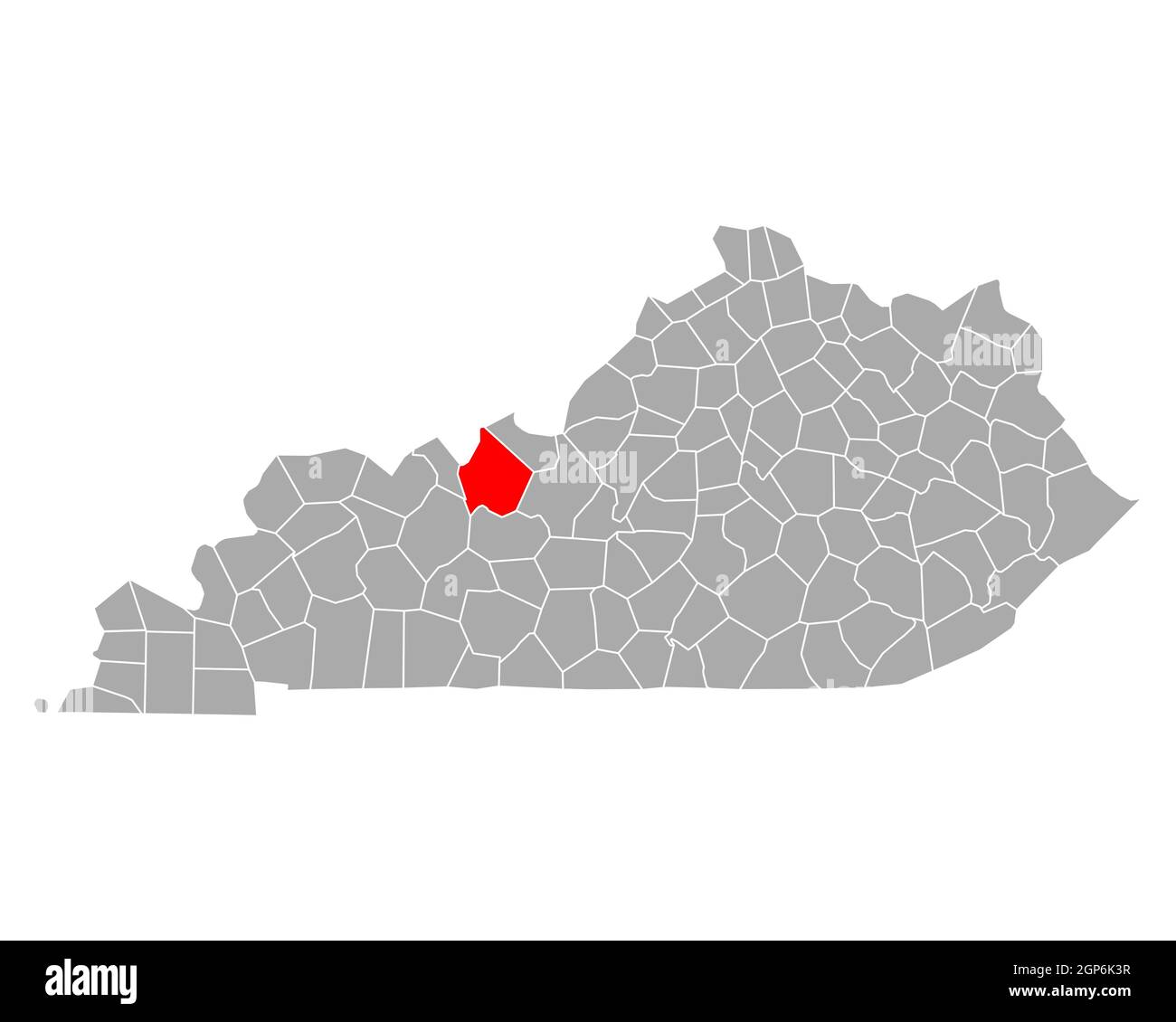 Breckinridge sulla mappa di Kentucky Foto Stock