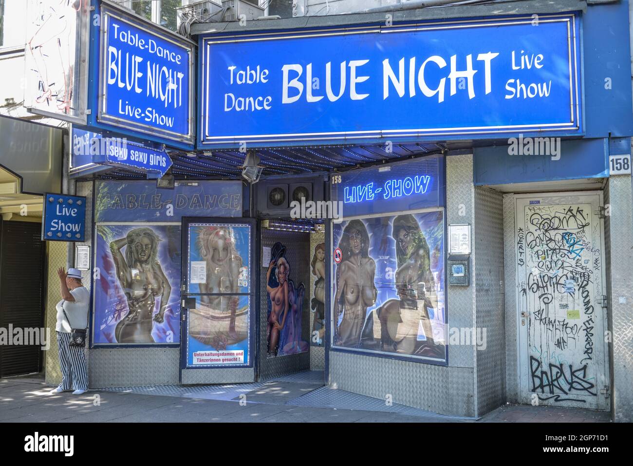 Blue Night Club, Reeperbahn, St. Pauli, Amburgo, Germania Foto Stock